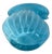 Art Glass Aqua Blue Vase Crescent Clam Lip Fluted Vase For Sale - Image 15 of 17