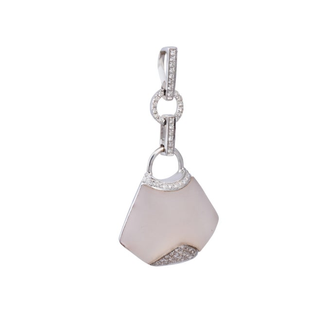 Contemporary Diamond Semi Precious Pendant in 18k gold For Sale - Image 3 of 5