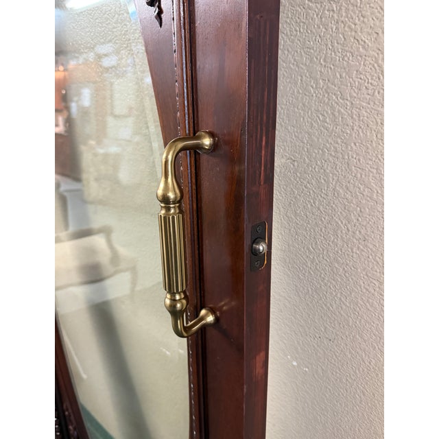 Ornately Carved Wood Door With Beveled Oval Glass For Sale In San Francisco - Image 6 of 16