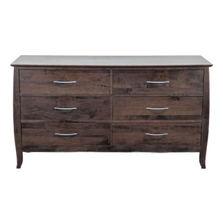Baronet Maple 6-Drawer Dresser in Dark Wood Finish For Sale
