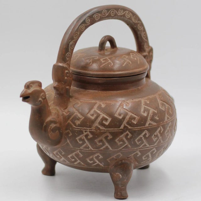 Vintage Chinese Teapot in Terracotta, 1960s For Sale - Image 4 of 11