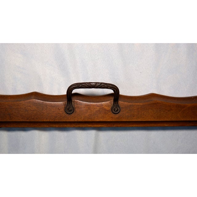 Wood Tea for Two - Walnut Tea Table With Tray, Vintage Traditional American For Sale - Image 7 of 12