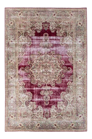 Vintage Persian Hamadan Handmade Medallion Red Wool Rug