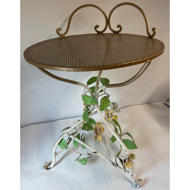 Italian Vintage Italian Tole Table or Stool For Sale - Image 3 of 12