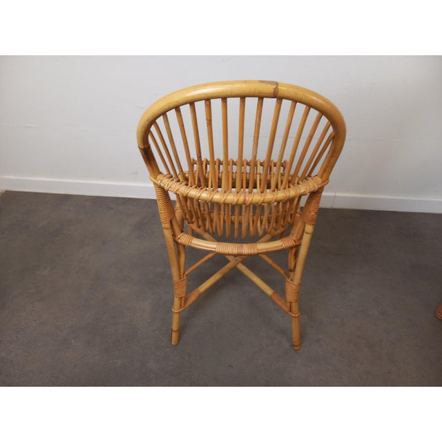Wood Rattan Desk and Chair, 1950s, Set of 2 For Sale - Image 7 of 18