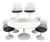 Starway Contemporary Modern Tulip Style Dining Set Table & 6 Chairs - 7 PCS For Sale