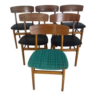 Vintage Teak Dining Chairs, Denmark, 1960s, Set of 6 For Sale