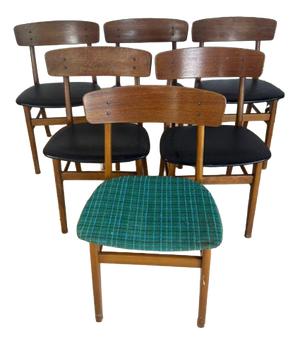 Vintage Teak Dining Chairs, Denmark, 1960s, Set of 6