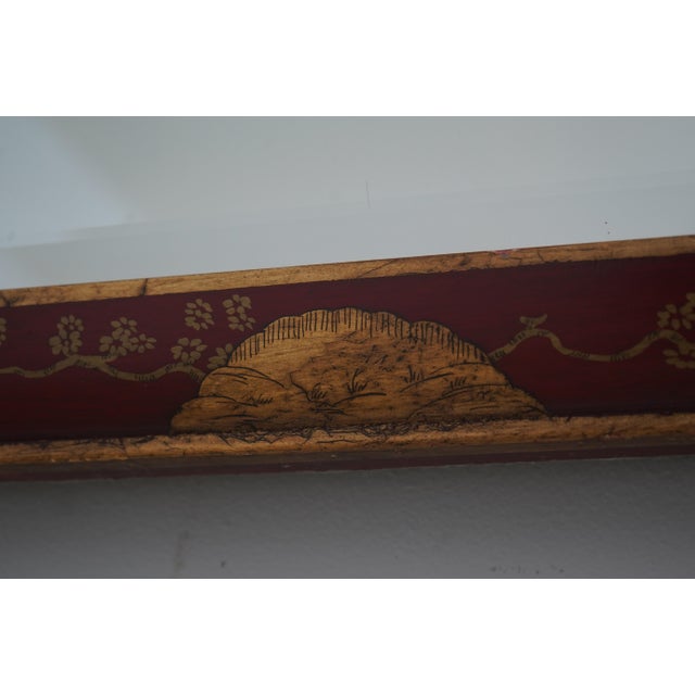 1950s Friedman Brothers Painted Chinoiserie Williamsburg Wall Mirror For Sale - Image 5 of 12