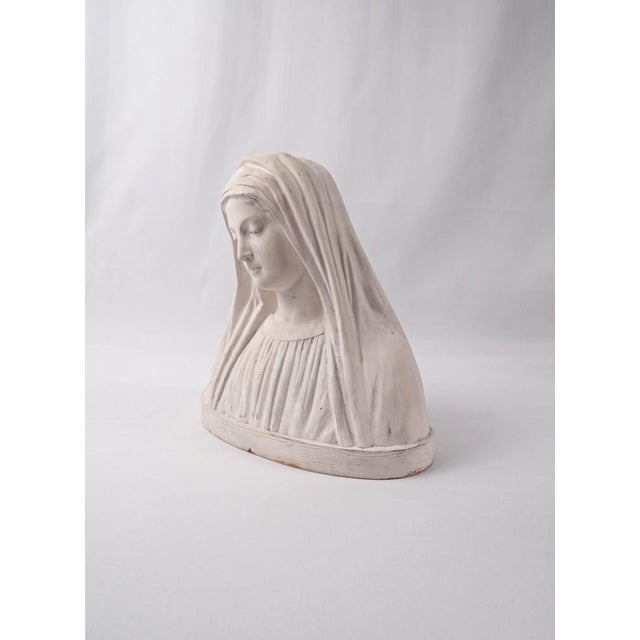 Art Deco Plaster Bust of the Virgin Mary after Raphael, 1911 For Sale - Image 4 of 11