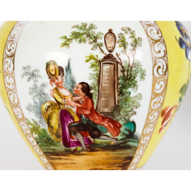 Ceramic Early 20th Century Dresden Lidded Porcelain Vases & Covers, 1890s, Set of 2 For Sale - Image 7 of 18