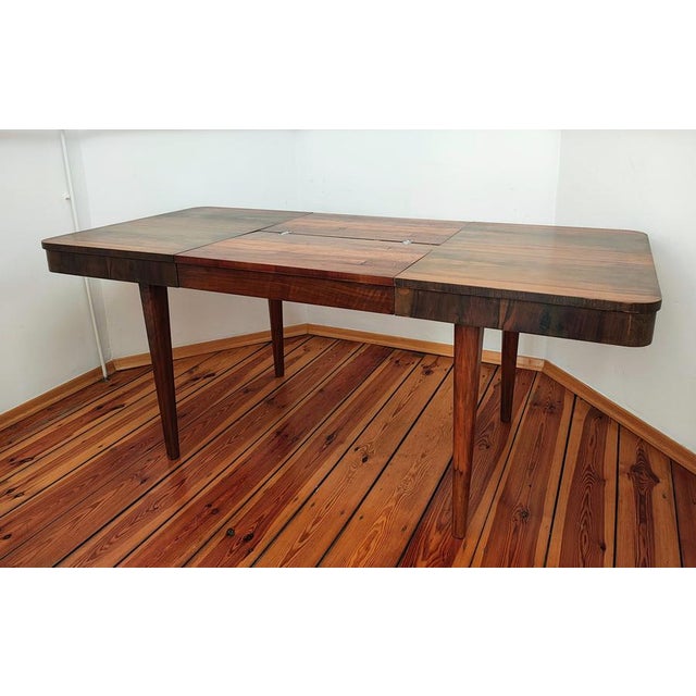 Czechoslovakian Extendable Dining Table by Jindřich Halabala for Up Závody, 1950s For Sale - Image 16 of 18