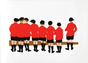 Waiting for the Eton Bus, Patricia Sussman Screen Print
