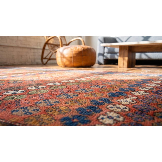1880s Red Geometric Tribal Antique n.w. Persian Rug 3'10" X 5'10" Handknotted Wool Carpet For Sale - Image 9 of 9