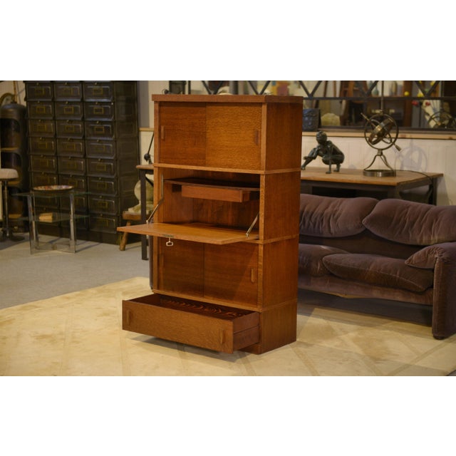 Vintage Oak Secretaire, 1980s, in Very Good conditions. Designed 1980 to 1989