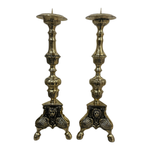 Early 20th Century Brass Candle Holders - a Pair