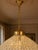 Metal 1960 French Gold Bronze Crystal Chandelier 1 Light For Sale - Image 7 of 12