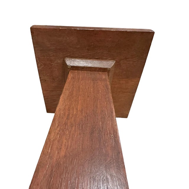 Brown Antique Mission Oak Pedestal Plant Stand For Sale - Image 8 of 11
