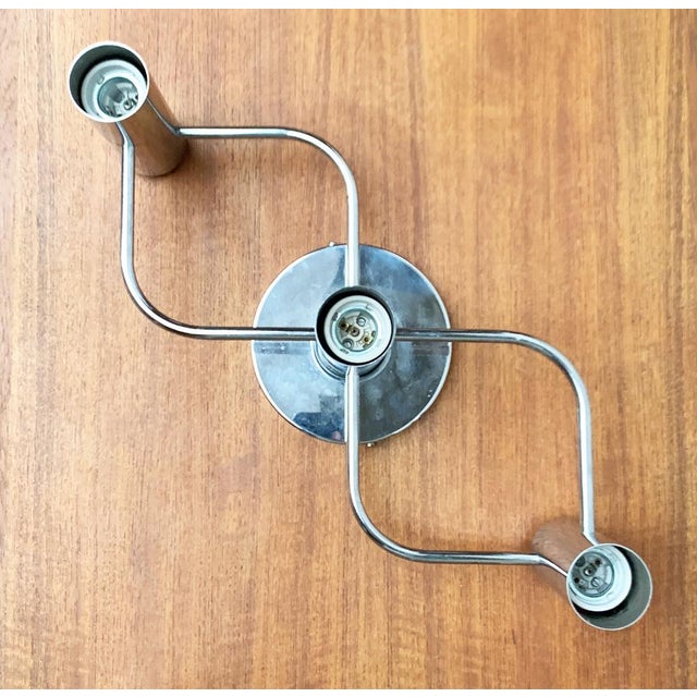 Gaetano Sciolari Space Age Chrome Ceiling or Wall Lamp by Gaetano Sciolari for Leola, Germany, 1970s, Set of 2 For Sale - Image 4 of 14