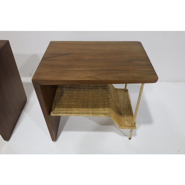 Wood Pair of McGuire "Dornick" Side Tables or Nightstands For Sale - Image 7 of 9