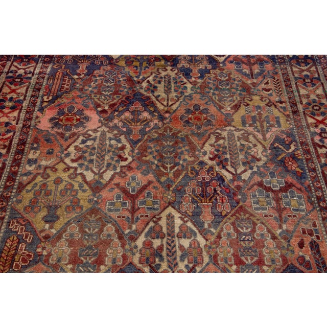 Vintage Bakhtiari Persian Handmade Wool Rug With Multicolor Accents For Sale In New York - Image 6 of 7