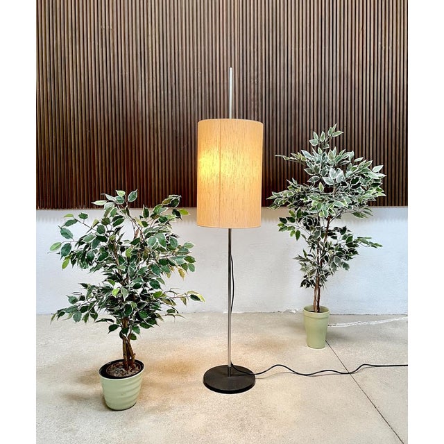 Silk Lampshade Floor Lamp, Germany, 1960s For Sale - Image 14 of 18