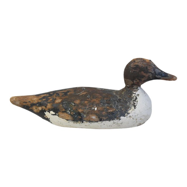 Antique Rustic Primitive Farmhouse Cabin Carved Duck Decoy For Sale