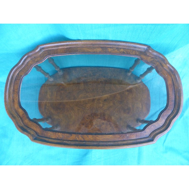 Drexel Heritage 1984 Drexel Heritage Rolling Burl Cocktail Table For Sale - Image 4 of 9