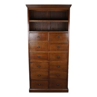 Antique French Oak Filing Cabinet, 1920s For Sale