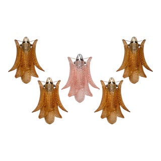 Murano Wall Sconce Crystal Felci - Set of 5 For Sale