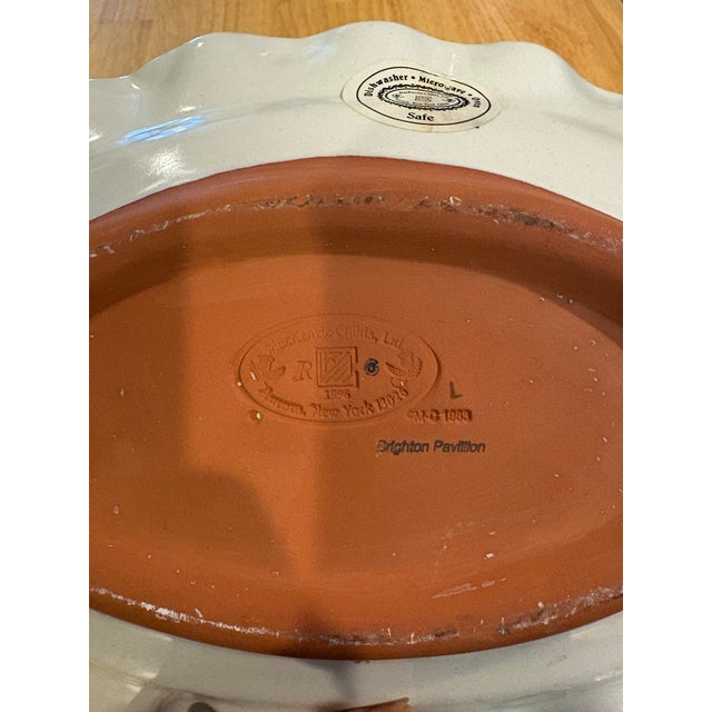 Traditional Vintage McKenzie Childs, Brighton, Pavilion Covered Casserole and Scalloped Platter, Three-Piece Set For Sale - Image 3 of 3