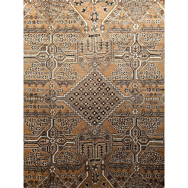 Vintage Persian Bakhtiari Rug, Hand-Knotted Wool, Allover Geometric Pattern, Camelhair & Ivory, 8x11 For Sale - Image 14 of 18