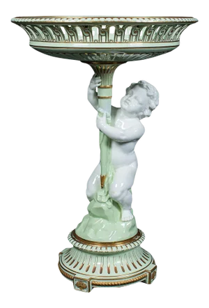 1880s Antique Victorian English Cherub Compote Dish