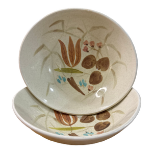 Vintage Mid-Century Red Wing Pottery "Random Harvest" Bowls - Set of 2