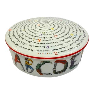 1990s Andrea by Sadek Williamsburg Foundation Hotch-Potch Alphabet Trinket Dish For Sale