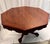Vintage 1970s Mikhail Darafeev Pedestal Dining/Poker Table With Six Leather Swivel Chairs For Sale - Image 10 of 18