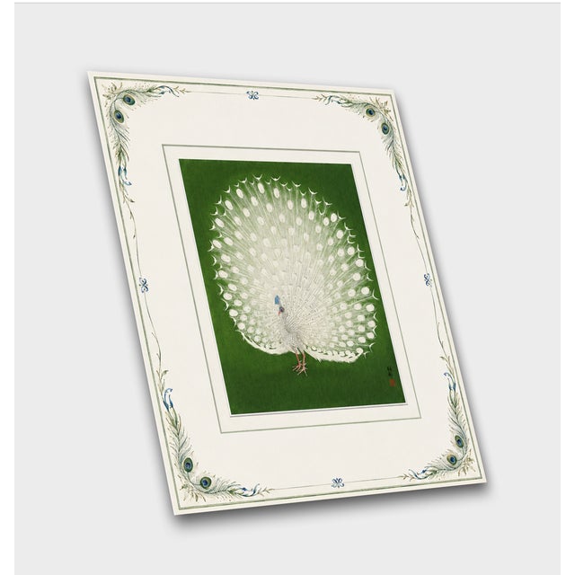 Japanese Japanese White Peacock After Ohara Koson Fine Art Print 16 X 18 For Sale - Image 3 of 11