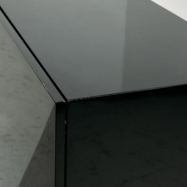 Black High-Gloss Sideboard with Steel Legs For Sale - Image 8 of 18