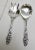 Art Nouveau Sterling Silver Serving Pierced Spoon and Fork For Sale - Image 4 of 9