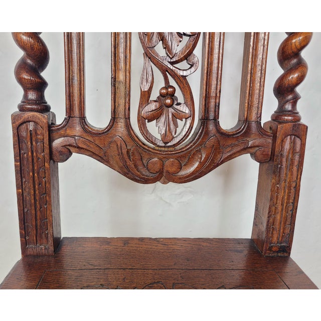 Jacobean Style Gothic Hall Chair, 1890 For Sale - Image 9 of 18