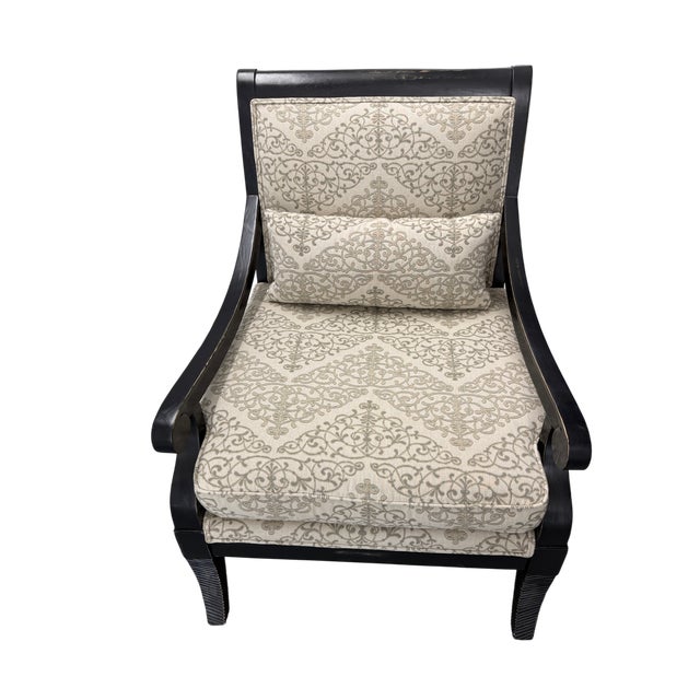 Traditional Jonathan Louis Fernand Exposed-Wood Accent Chair For Sale - Image 3 of 12