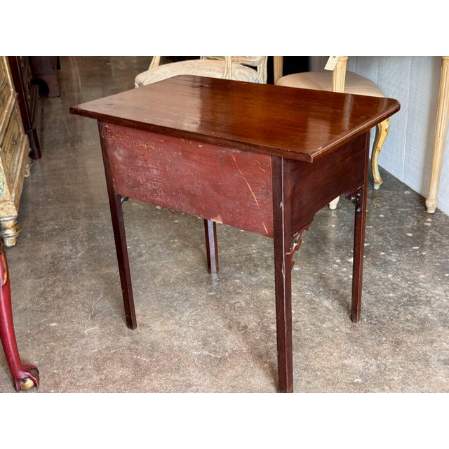 18th Century English Mahogany Side Table With Pierced Brackets For Sale - Image 11 of 11