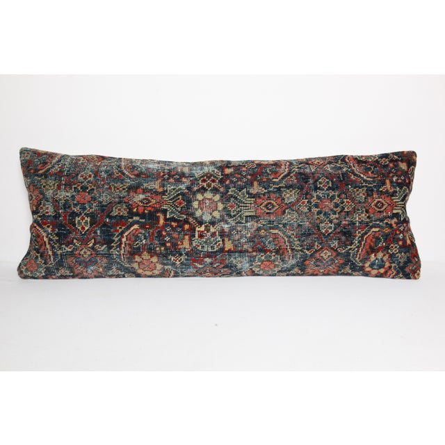 Antique Navy Blue Persian Rug Pillow Cover -16'' X 44'' For Sale - Image 11 of 11