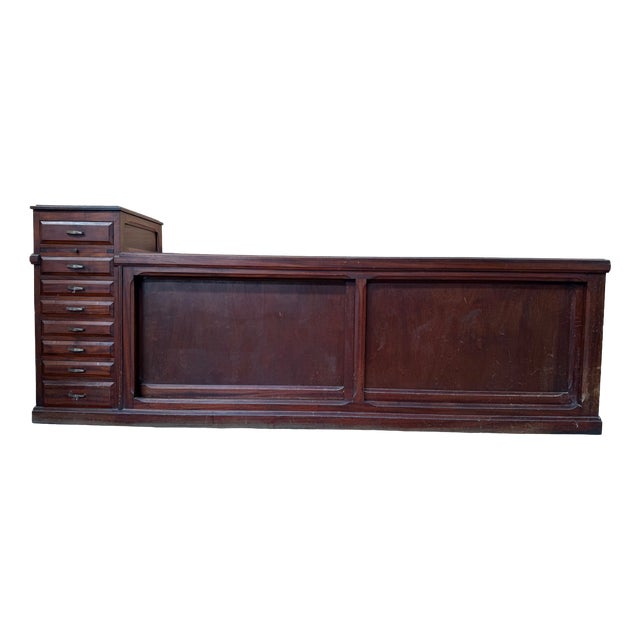 Art Deco Shop Counter Display Case in Mahogany-Stained Wood, 1920s For Sale