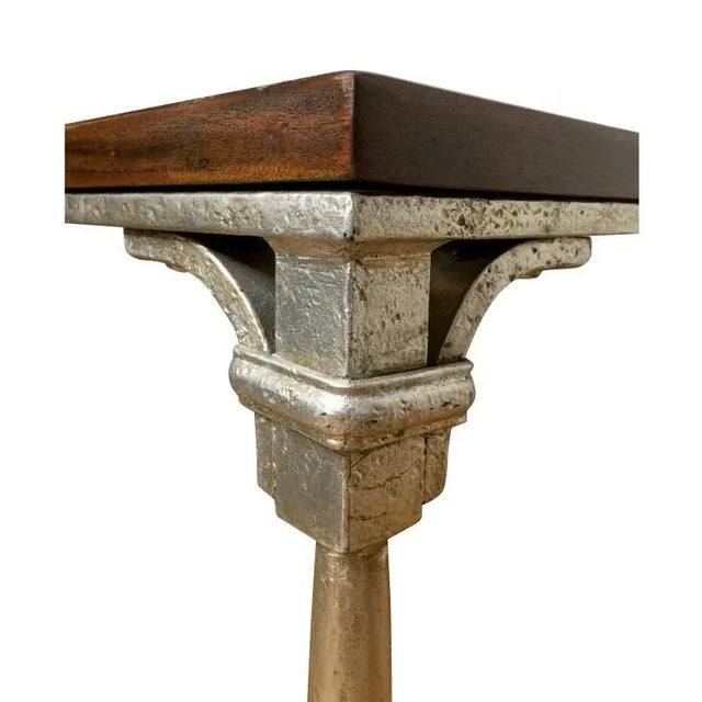 Wood Dessin Fournir Large Gilt Iron and Mahogany Coffee Table For Sale - Image 7 of 7