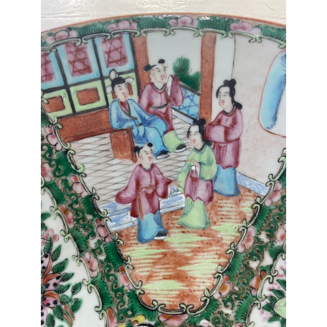 Mid 19th Century Porcelain Rose Medallion Charger For Sale In New Orleans - Image 6 of 9