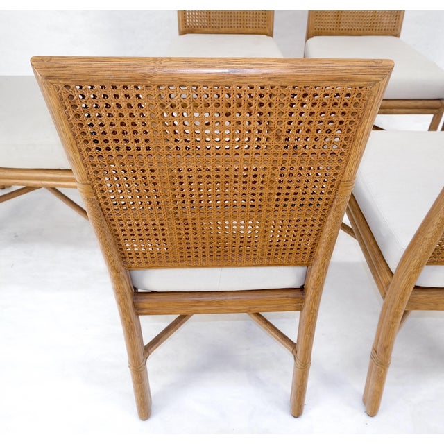 Set of 6 Mid Century Modern McGuire Cane 7 Rattan Dining Chairs MINT For Sale - Image 12 of 15