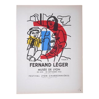 Vintage Mid Century Color Lithograph-Fernand Leger-Printed By Mourlot For Sale