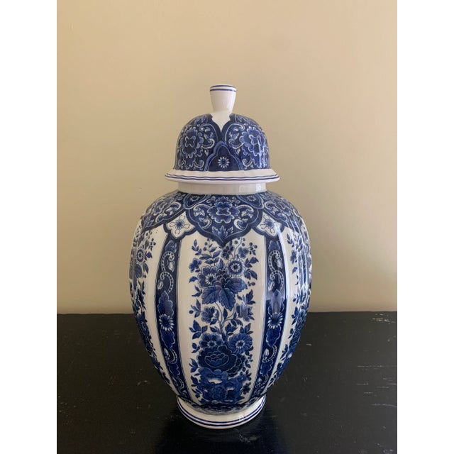 Ardalt Blue Delfia Blue & White Porcelain Ginger Jar For Sale - Image 9 of 11