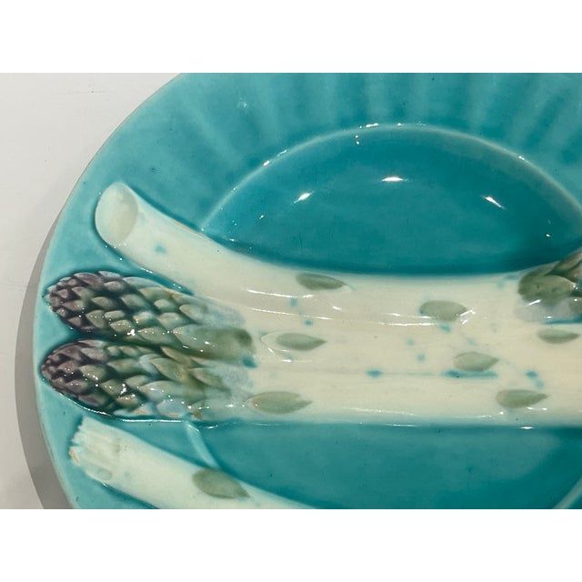 Late 19th Century Late 19th Century French Majolica Asparagus Plate by Luneville For Sale - Image 5 of 11